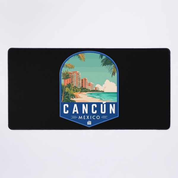 Item preview, Cancún in Quintana Roo Mexico Retro Travel Art Badge designed and sold by MaateoDesign.