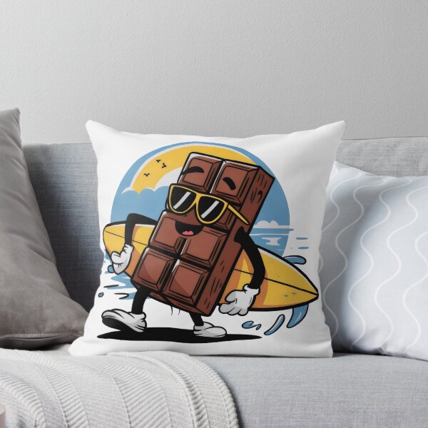 Item preview, Chocolate Bar Enjoying a Beach Vacation with Sunglasses and Surfboard designed and sold by Pastel-Pulse.