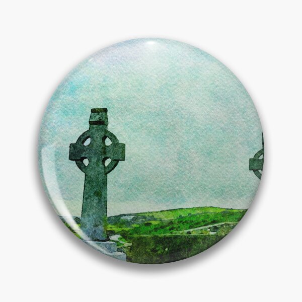 Item preview, Watercolor depiction of Rock of Cashel cemetery in Ireland's lush landscape designed and sold by GestaltImagery.