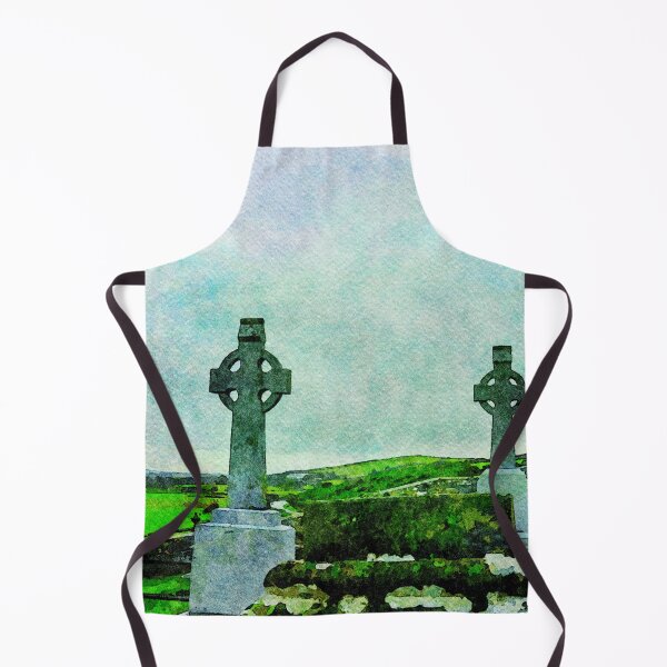 Item preview, Watercolor depiction of Rock of Cashel cemetery in Ireland's lush landscape designed and sold by GestaltImagery.