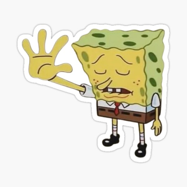 Item preview, SpongeBob Holding Up the Wait" – Funny Meme Reaction designed and sold by The Eclectic Cat.
