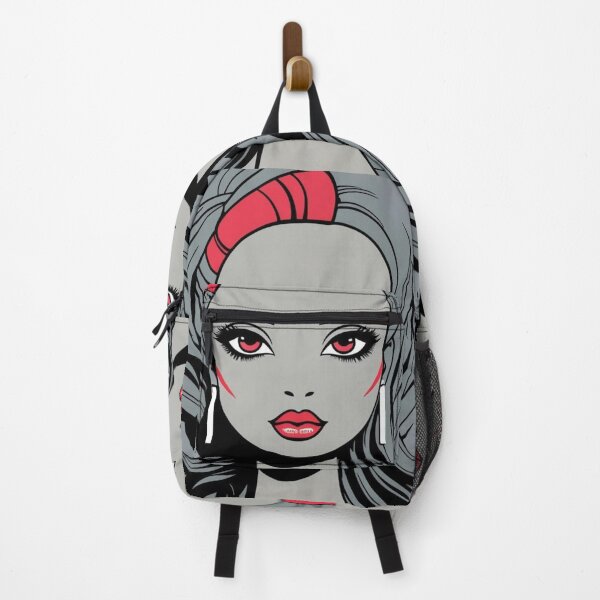 Item preview, Doll Face No 4. Grey, red, black, 1980's. designed and sold by Shoot-The-Moon.