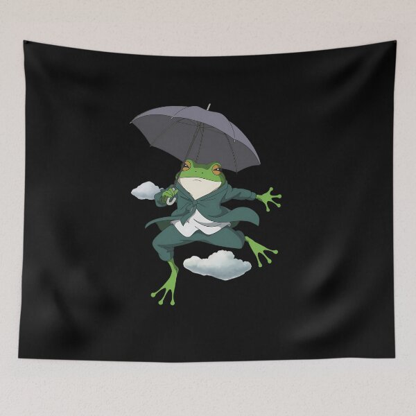 Item preview, Elegant flying frog with umbrella designed and sold by ATOTI.
