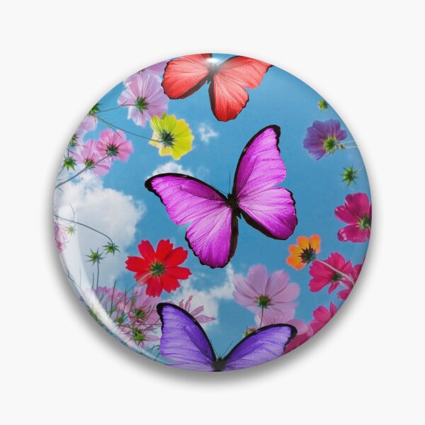 Item preview, Super-Colorful Wildflowers with Overlaid Graphic Butterflies designed and sold by CountyKent.