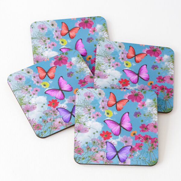 Item preview, Super-Colorful Wildflowers with Overlaid Graphic Butterflies designed and sold by CountyKent.