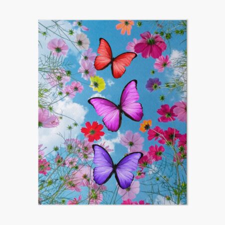 Item preview, Super-Colorful Wildflowers with Overlaid Graphic Butterflies designed and sold by CountyKent.