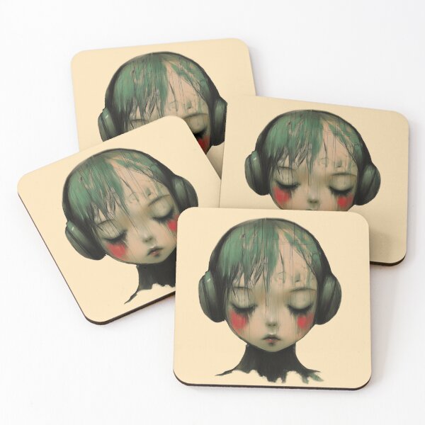 Item preview, Headphone Head. Grunge music lover portrait. designed and sold by Shoot-The-Moon.
