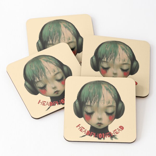 Item preview, Headphone Head. Grunge music lover portrait. designed and sold by Shoot-The-Moon.