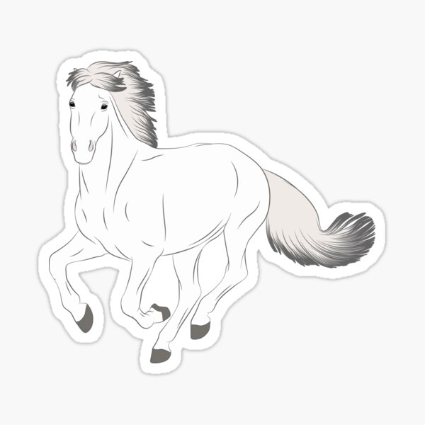 Aperçu de l'œuvre Camargue, cheval gris clair, cheval sauvage, races de chevaux de France créée et vendue par WebEquitation®.