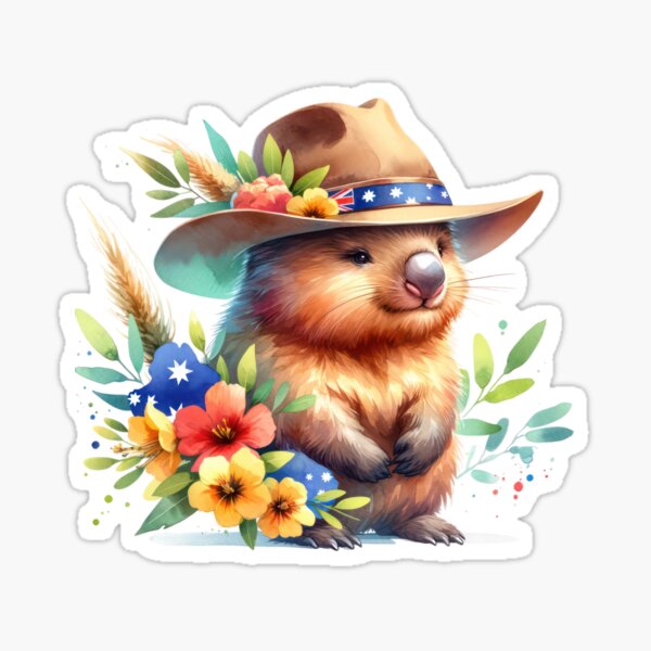 Vista previa del artículo con la obra «Espíritu australiano: orgullo por los wombats y el interior del país», diseñado y vendido por RainbowProjects.