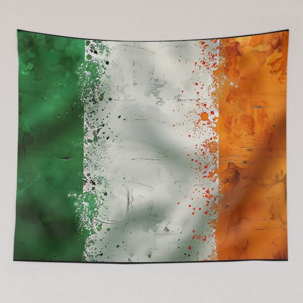 Item preview, Irish Grunge Flag – Distressed Vintage Ireland Flag Art designed and sold by WallArt01.