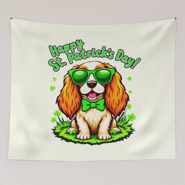 Item preview, St. Patrick’s Day Cavalier King Charles Spaniel designed and sold by SteadyRolling.