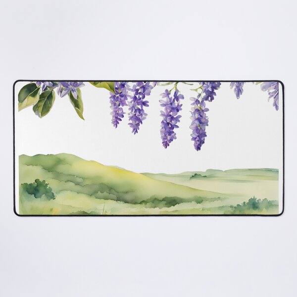Item preview, Watercolor Landscape with Hanging Purple Flowers designed and sold by Glam-OOTD.
