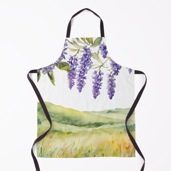 Item preview, Watercolor Landscape with Hanging Purple Flowers designed and sold by Glam-OOTD.