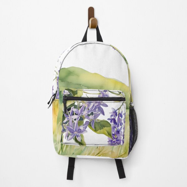 Item preview, Watercolor Landscape with Hanging Purple Flowers designed and sold by Glam-OOTD.