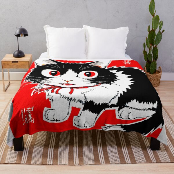 Item preview, Crazy cute funny cat in japan style manga anime ink drawing designed and sold by VonKalt.