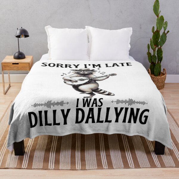 Item preview, Sorry I'm Late I Was Dilly Dallying, Funny Vintage Raccoon designed and sold by GroovyFusion.