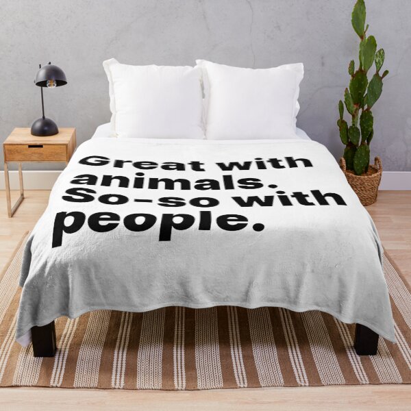 Item preview, Great with animals. So-so with people | Black text designed and sold by ThingsOnTees.