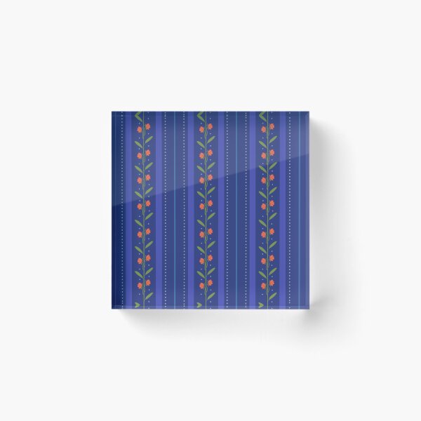 Item preview, Blue Floral Stripes designed and sold by rikaravi.
