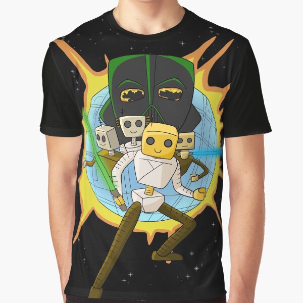 Vista previa del artículo con la obra «La aventura espacial épica de Bot Wars», diseñado y vendido por ArtOfLoveBots.