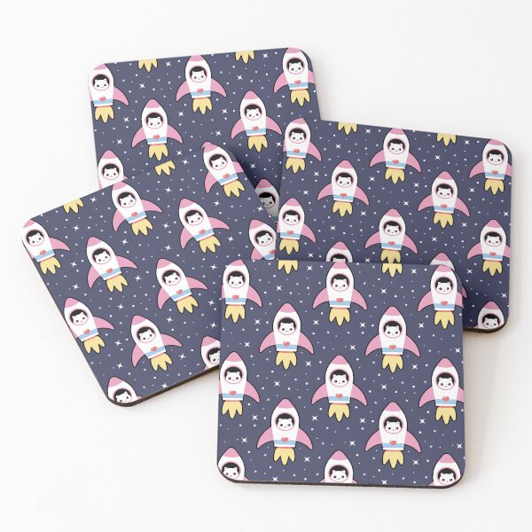 Item preview, Kawaii Space Rocket Cat Pattern  designed and sold by sasyall.