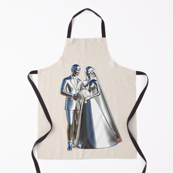 Item preview, wedding 3D groom and bride chrome design designed and sold by Rainbow Paws Garden.