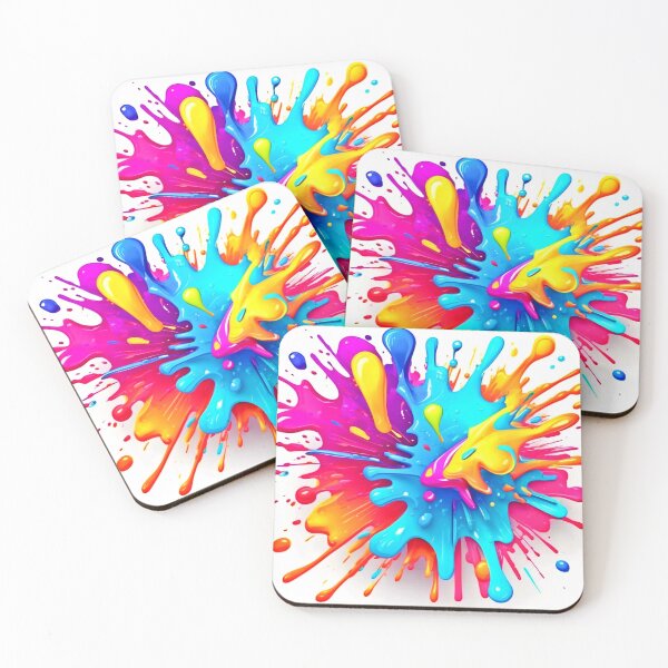 Item preview, Vibrant Neon Paint Splash Art designed and sold by Health And Fitness Posts e-Store.