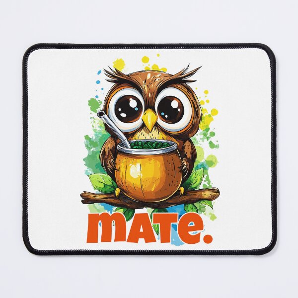 Item preview, Cute Owl Drinking Yerba Mate – Funny Argentina Mate Lover Design designed and sold by flamini.