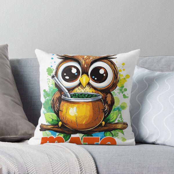 Item preview, Cute Owl Drinking Yerba Mate – Funny Argentina Mate Lover Design designed and sold by flamini.