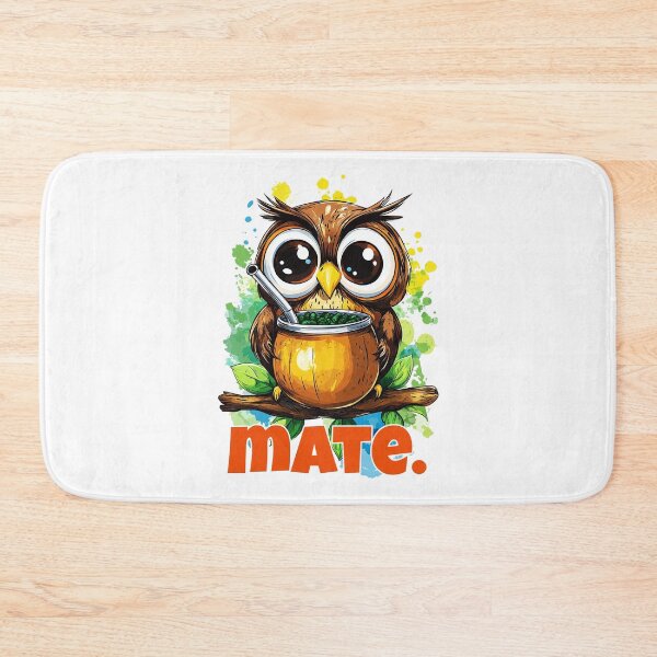 Item preview, Cute Owl Drinking Yerba Mate – Funny Argentina Mate Lover Design designed and sold by flamini.