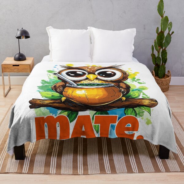 Item preview, Cute Owl Drinking Yerba Mate – Funny Argentina Mate Lover Design designed and sold by flamini.