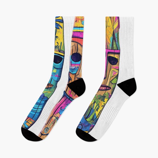 Item preview, Colorful Tiki Skateboards – Tropical design with beach and bicycle motifs designed and sold by inksavvystudio.