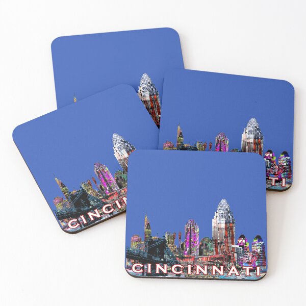 Item preview, Colorful Cincinnati Skyline – Neon Graffiti Street Art designed and sold by Phat Dog Designs .