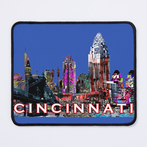 Item preview, Colorful Cincinnati Skyline – Neon Graffiti Street Art designed and sold by Phat Dog Designs .