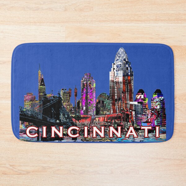 Item preview, Colorful Cincinnati Skyline – Neon Graffiti Street Art designed and sold by Phat Dog Designs .