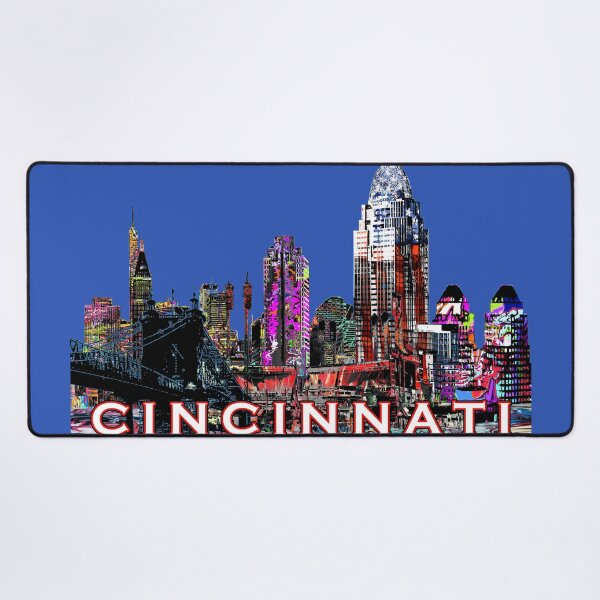 Item preview, Colorful Cincinnati Skyline – Neon Graffiti Street Art designed and sold by Phat Dog Designs .