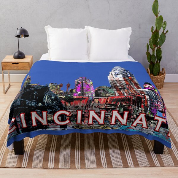 Item preview, Colorful Cincinnati Skyline – Neon Graffiti Street Art designed and sold by Phat Dog Designs .