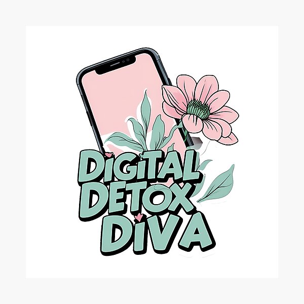 Item preview, Digital Detox Diva: Tech Blooms designed and sold by zoughlal.