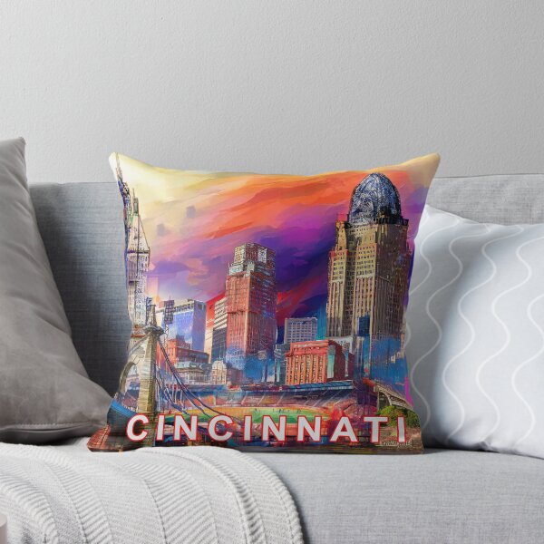 Item preview, Vibrant Cincinnati Skyline – Urban Graffiti Street Art designed and sold by Phat Dog Designs .
