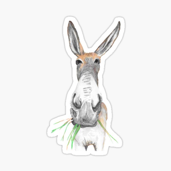 Vista previa del artículo con la obra «Burro curioso», diseñado y vendido por Rhomany’s Realm.