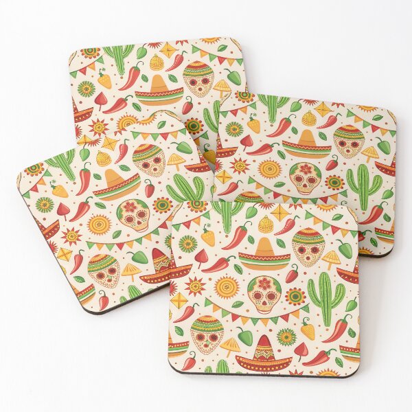 Item preview, Seamless fiesta design with chili and maracas designed and sold by GabbyKI261.