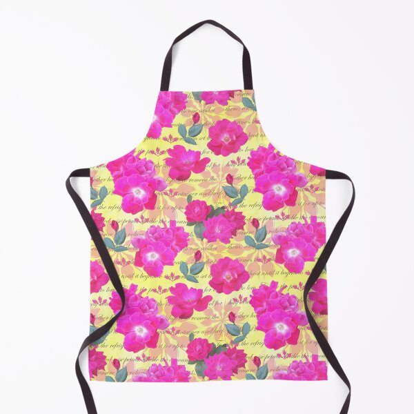 Item preview, Rose Water Recipe Pink Roses on Yellow ffffa0 designed and sold by Art in My Loft.