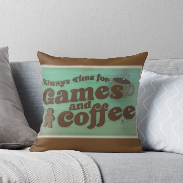 Item preview, Time for Coffee and Games Fun Vintage Art Design designed and sold by mytshirtfort.