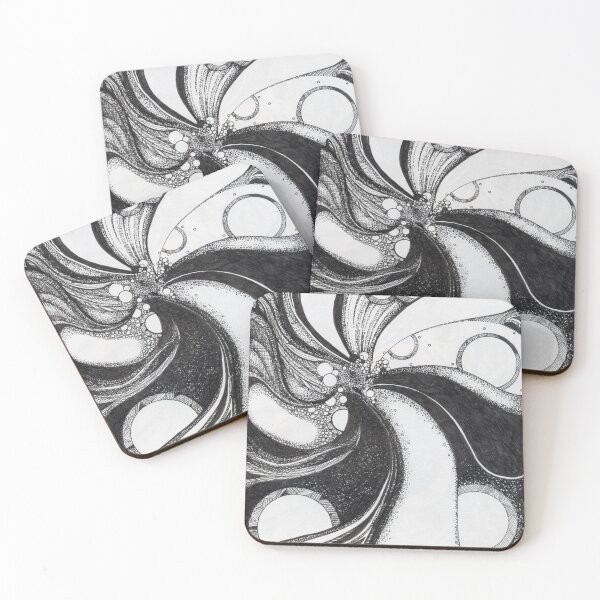 Item preview, Whirl – Ink Drawing of Flowing Bubbles & Rotating Currents designed and sold by DanielleJScott.com.