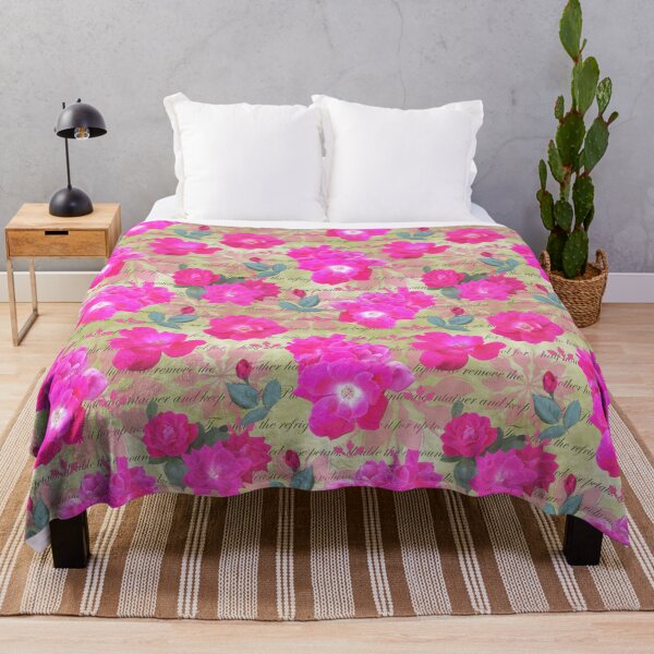 Item preview, Rose Water Recipe Pink Roses on Green c8c790 designed and sold by Art in My Loft.