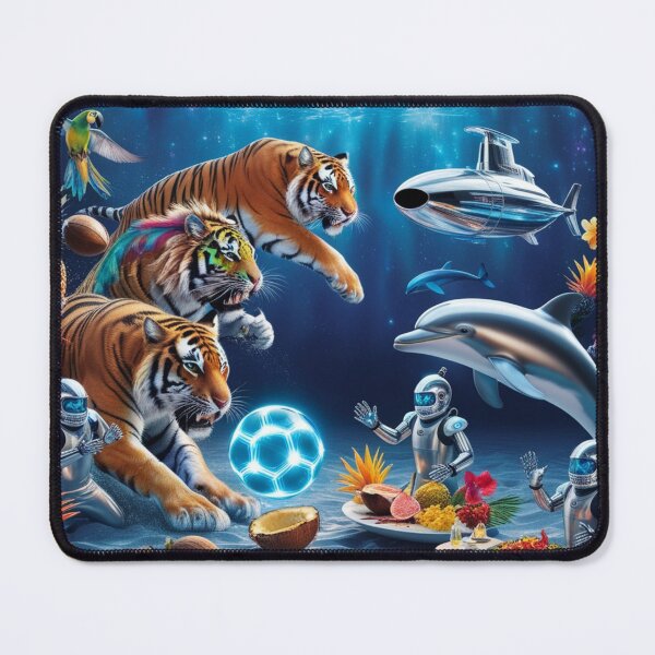 Item preview, Futuristic Ocean Football - Tigers Play, Robots Cook designed and sold by Dream Output .
