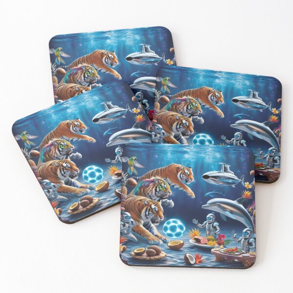 Item preview, Futuristic Ocean Football - Tigers Play, Robots Cook designed and sold by Dream Output .