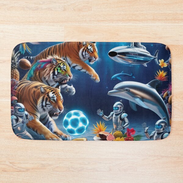 Item preview, Futuristic Ocean Football - Tigers Play, Robots Cook designed and sold by Dream Output .