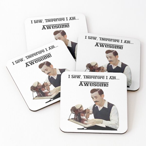 Item preview, sewing machine man, leatherworker designed and sold by EwaVerse.