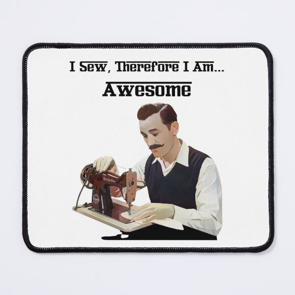Item preview, sewing machine man, leatherworker designed and sold by EwaVerse.
